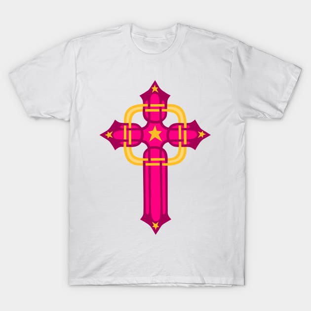 Legendary Dark Pink Celtic Cross T-Shirt by Scarlett_Rose_Artist